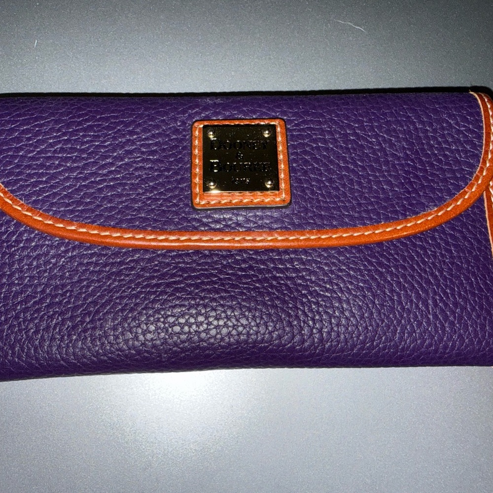 Dooney & Bourke Eggplant All Weather Leather Wallet
